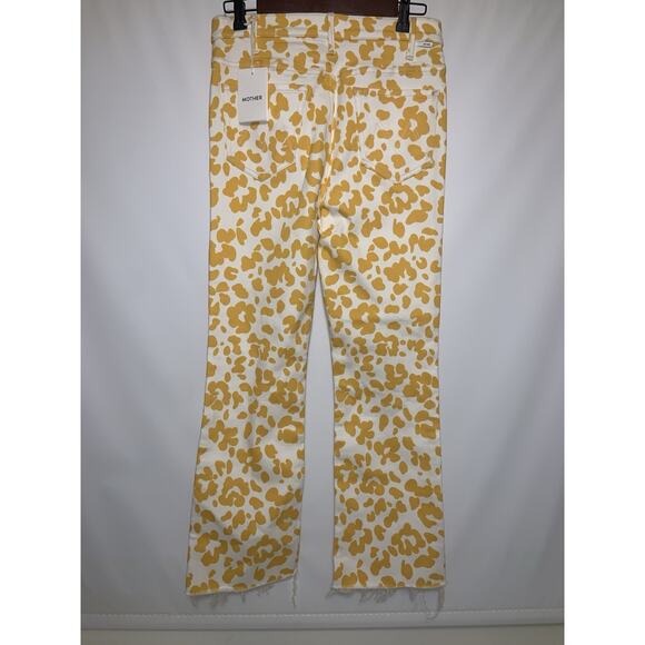Mother Women's size 29 The Hustler Ankle Fray in Second Chance Yellow & White - Picture 2 of 11